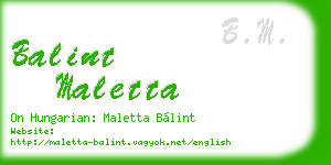 balint maletta business card