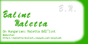 balint maletta business card